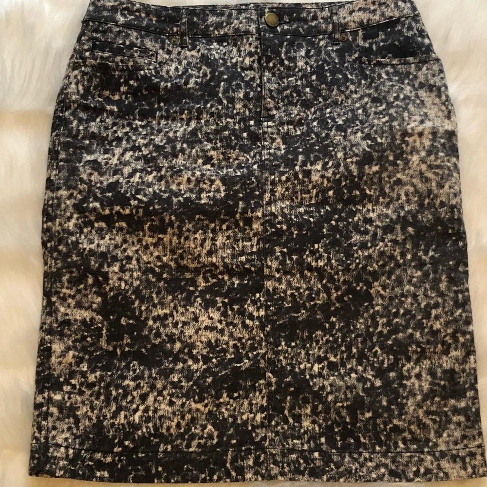 Animal Print Denim Jean Skirt 8
